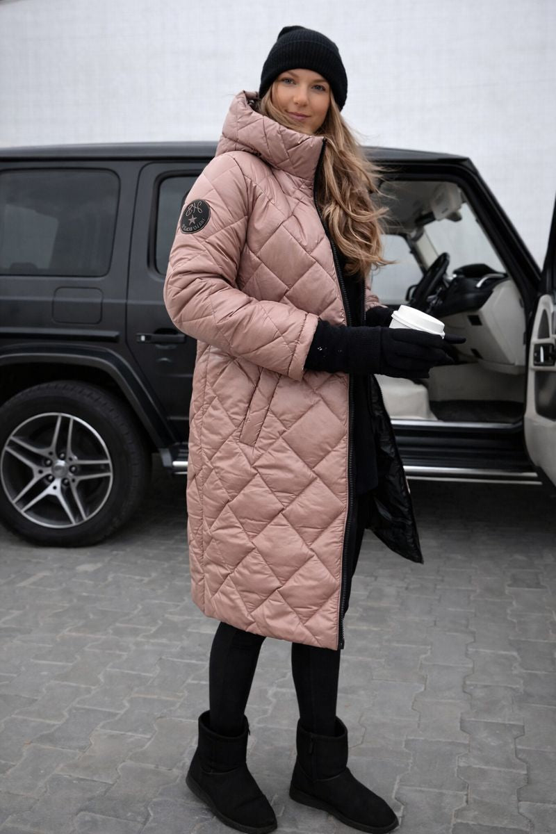 Eslaro® Vera Quilted Coat – Winterse Elegantie met Capuchon