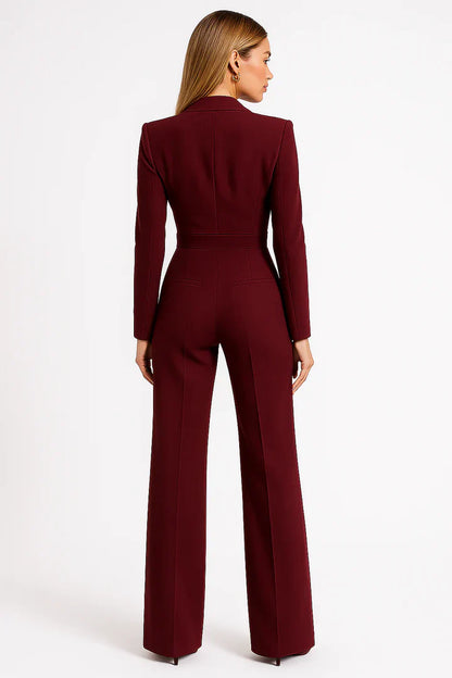 Eslaro Blazer Jumpsuit met V-hals en Wide-leg Pasvorm