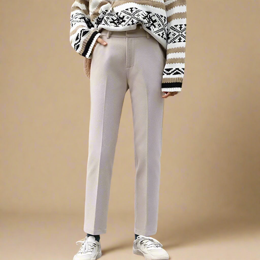 Wollen damesbroek Torino Classic in lichtgrijs, front view