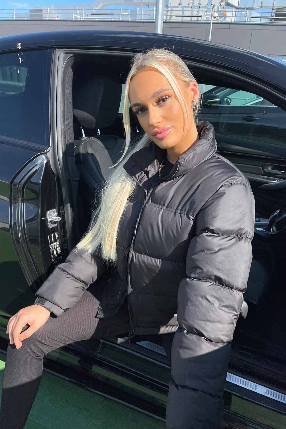 Puffer Jas Dames Zwart | Gewatteerde Jas Met Verborgen Capuchon