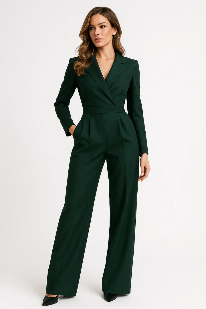 Eslaro Blazer Jumpsuit met V-hals en Wide-leg Pasvorm