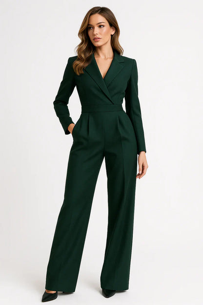 Eslaro Blazer Jumpsuit met V-hals en Wide-leg Pasvorm